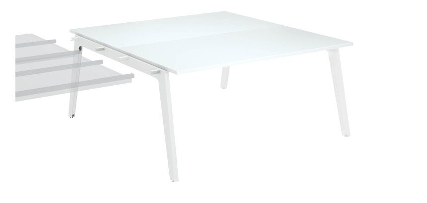 Pôle de 2 bureaux suivants chêne clair + goulotte L 160 cm - Exprim