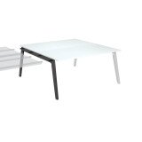 Pôle de 2 bureaux suivants chêne clair + goulotte L 160 cm - Exprim