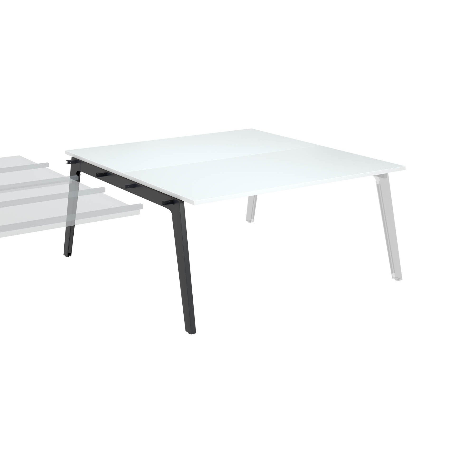 Pôle de 2 bureaux suivants chêne clair + goulotte L 160 cm - Exprim