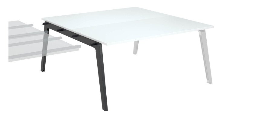 Pôle de 2 bureaux suivants chêne clair + goulotte L 160 cm - Exprim