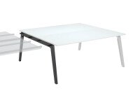 Pôle de 2 bureaux suivants blanc + goulotte L 180 cm - Exprim