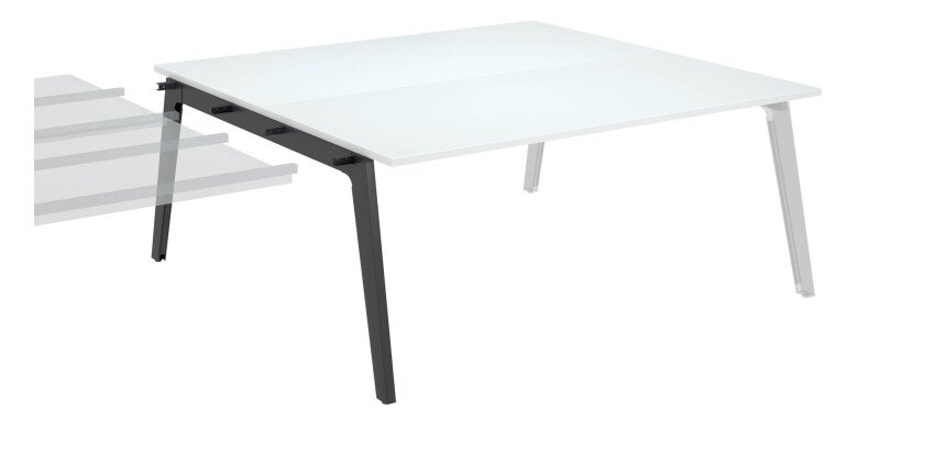 Pôle 2 bureaux suivant Eden Arche L 180 cm blanc piétement anthracite