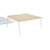 Pôle de 2 bureaux suivants blanc + goulotte L 160 cm - Exprim