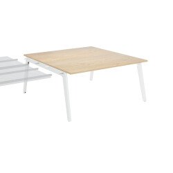 Pôle de 2 bureaux suivants blanc + goulotte L 160 cm - Exprim