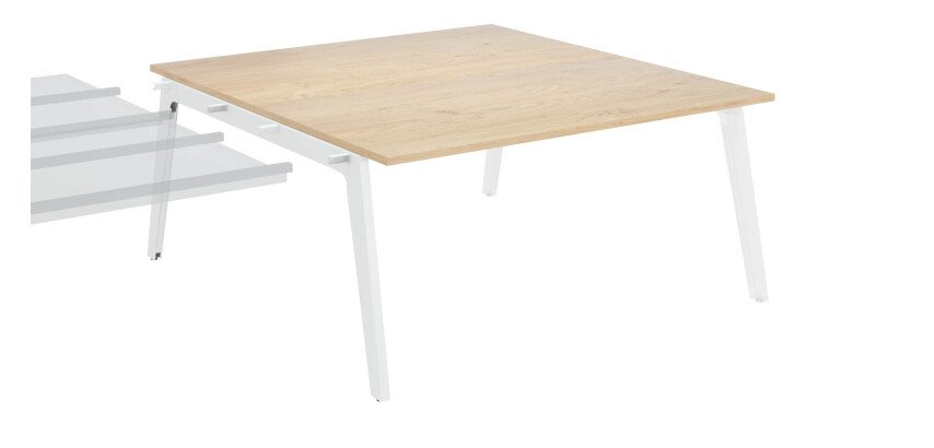 Pôle 2 bureaux suivant blanc L 160 x 163 cm - Exprim