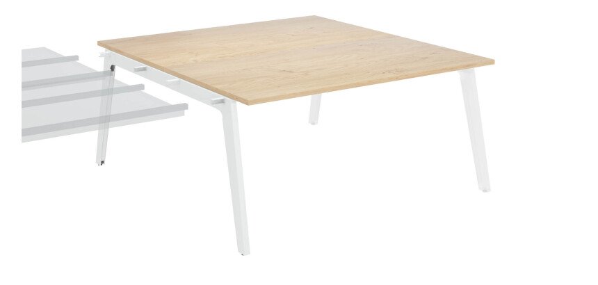 Pôle 2 bureaux suivant blanc L 160 x 163 cm - Exprim