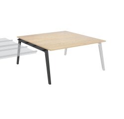 Pôle de 2 bureaux suivants blanc + goulotte L 160 cm - Exprim