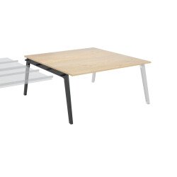 Pôle de 2 bureaux suivants blanc + goulotte L 160 cm - Exprim