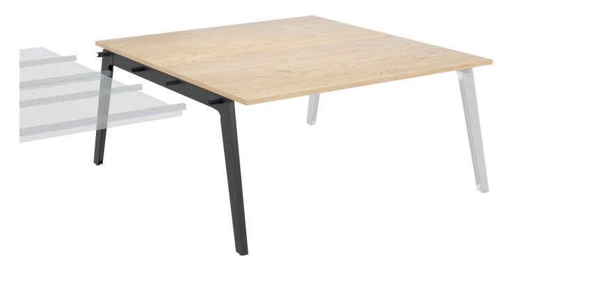 Pôle de 2 bureaux suivants blanc + goulotte L 160 cm - Exprim