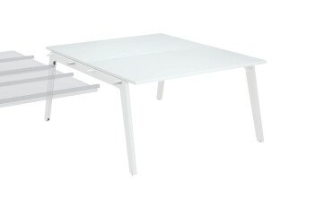 Eiland 2 werkposten uitbreiding Eden Arche + witte goot L 140 cm