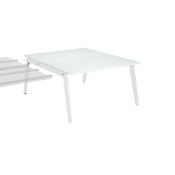 Pôle de 2 bureaux suivants blanc + goulotte L 140 cm - Exprim
