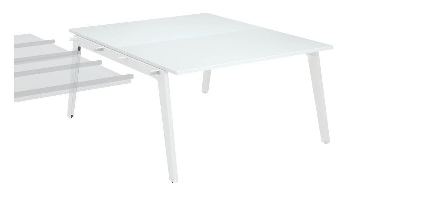 Pôle 2 bureaux suivant blanc L 140 x 163 cm - Exprim