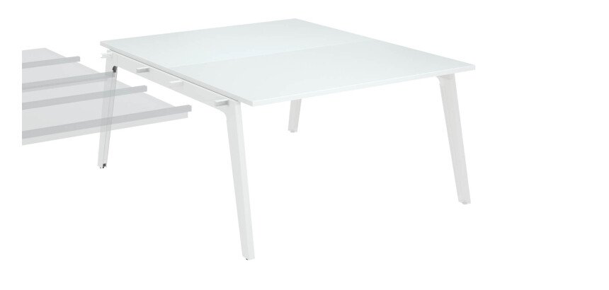 Pôle 2 bureaux suivant blanc L 140 x 163 cm - Exprim