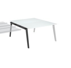 Pôle de 2 bureaux suivants blanc + goulotte L 140 cm - Exprim
