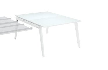 Center of 2 offices following Eden Arche + white duct L 120 cm