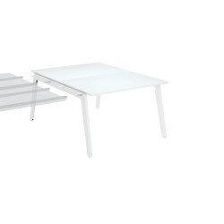 Pôle de 2 bureaux suivants blanc + goulotte L 120 cm - Exprim