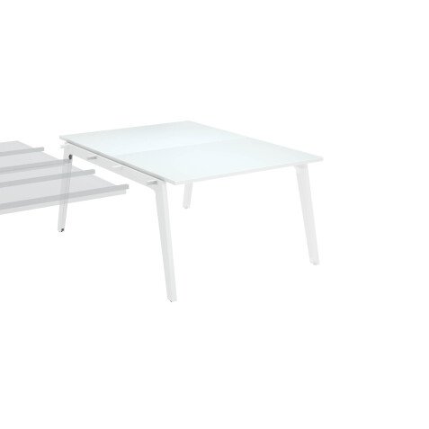 Pôle de 2 bureaux suivants blanc + goulotte L 120 cm - Exprim