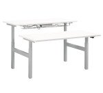 Pôle de 2 bureaux assis debout à réglage électrique L 160 cm Up & Up blanc
