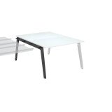 Eiland 2 werkposten uitbreiding Eden Arche + witte kabelgoot L 120 cm