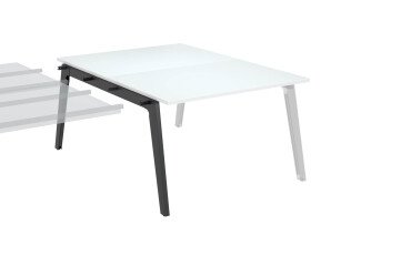 Eiland 2 werkposten uitbreiding Eden Arche + witte kabelgoot L 120 cm