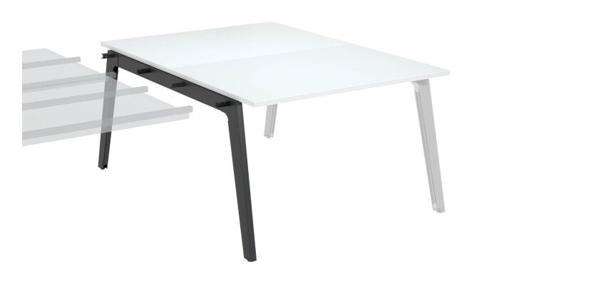 Pôle de 2 bureaux suivants blanc + goulotte L 120 cm - Exprim