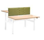 Pôle de 2 bureaux réglables Up & Up chêne clair L 140 cm