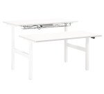 Pôle de 2 bureaux assis debout à réglage électrique L 160 cm Up & Up blanc