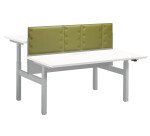 Pôle de 2 bureaux assis debout à réglage électrique L 160 cm Up & Up blanc