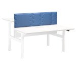 Pôle de 2 bureaux assis debout à réglage électrique L 160 cm Up & Up blanc