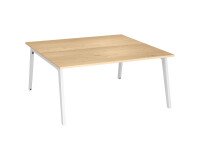 Eiland 2 werkposten Eden Arche licht eiken + kabelgoot L 160 cm