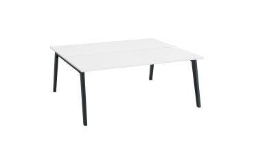 Pôle de 2 bureaux Eden Arche blanc + goulotte L 180 cm