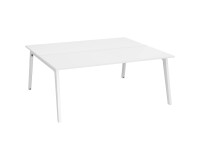 Pole of 2 offices Eden Arche white + cable management 180 cm