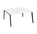 Eiland 2 werkposten Eden Arche wit + kabelgoot L 160 cm