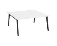 Pole aus 2 Eden Arche weißen Büros + Kanal L 160 cm