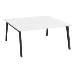 Pole aus 2 Eden Arche weißen Büros + Kanal L 160 cm