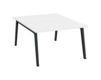 Center of 2 offices Eden Arche white + raceway L 120 cm