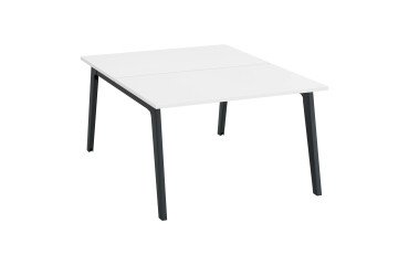 Center of 2 offices Eden Arche white + raceway L 120 cm