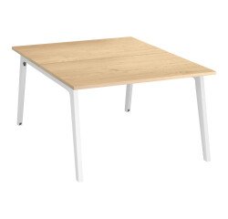 Conjunto de 2 mesas Eden Arco An 120 cm roble patas blancas