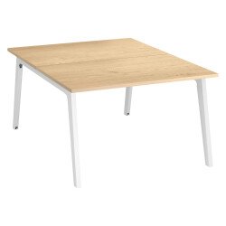 Conjunto de 2 mesas Eden Arco An 120 cm roble patas blancas