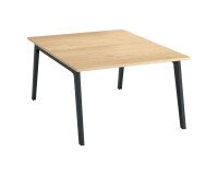 Pôle de 2 bureaux Eden Arche chêne clair + goulotte L 120 cm