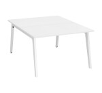 Pôle de 2 bureaux Exprim blanc + goulotte L 120 cm
