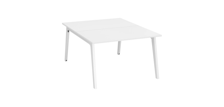 Pôle de 2 bureaux Exprim blanc + goulotte L 120 cm