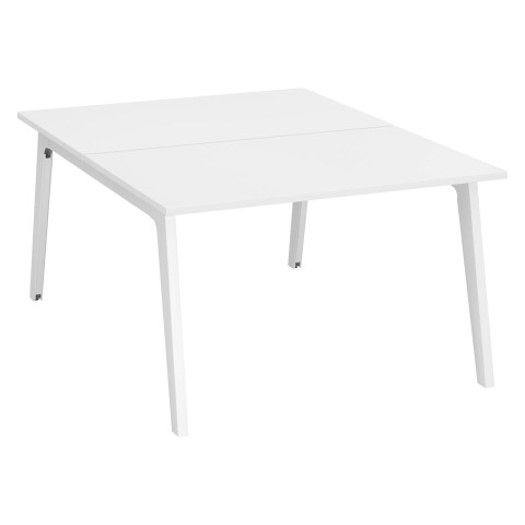Conjunto de 2 mesas Eden Arco An 120 cm blanco con canaleta patas blancas