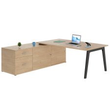 Bureau manager Eden Arche chêne clair avec console