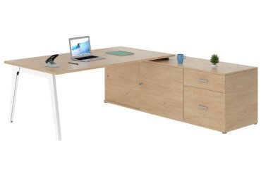 Mesa manager Eden Arco con extensión roble claro
