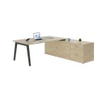 Bureau manager Eden Arche chêne clair avec console