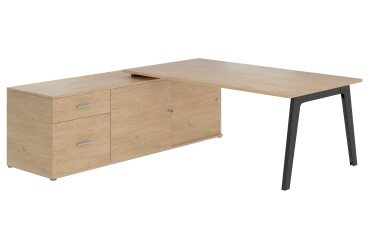Bureau manager Eden Arche chêne clair avec console