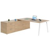 Bureau manager Eden Arche chêne clair avec console