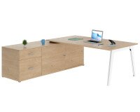Bureau manager Eden Arche chêne clair avec console