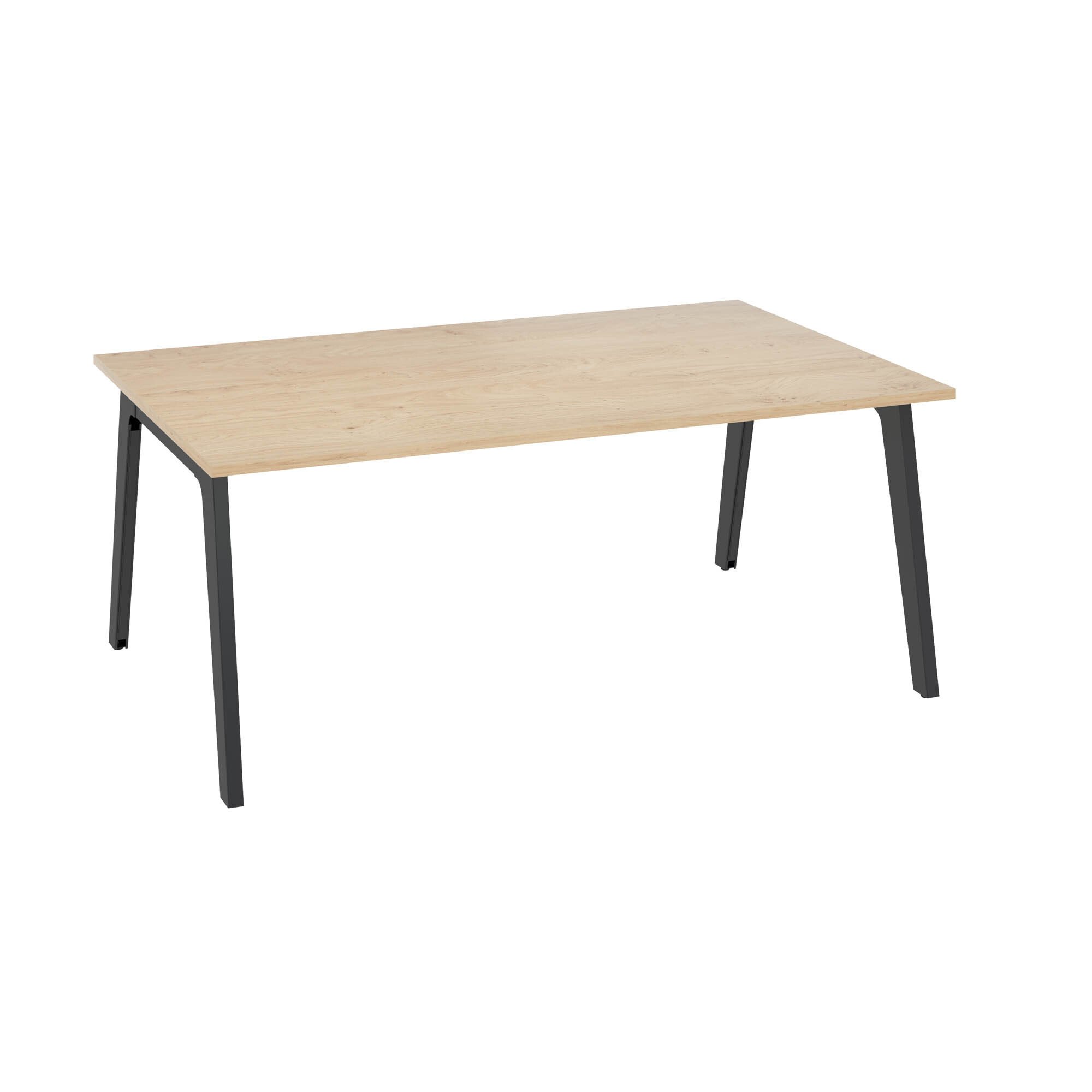 Managre desk Eden Arche W 180 x D 100 light oak with metallic undercarriage 